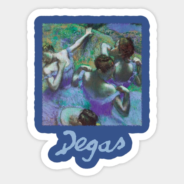 The Blue Dancers by Edgar Degas Sticker by MasterpieceCafe